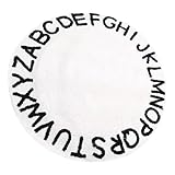 ABOOFAN Teppich zu Hause kinderteppich für den einzug Living Room Rug Bath Rug Alphabet-Teppich Bodenmatte für Runde Fußmatten Bodenteppich für Polyester Weiß