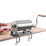 COSTWAY 2,5kg/3kg/4kg Wurstfüller manuell, Wurstmaschine aus Edelstahl, Wurstfüllmaschine inkl. 4 Füllrohre silber, Wurstpresse mit Tischklemme, Wurstspritze silber (3KG)