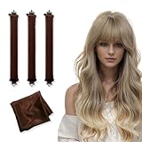 ZEPIQOR 3 Stück Hitzefreie Lockenwickler, Heatless Curls Band, Lockenwickler Über Nacht mit Haken, Overnight Blowout Locken Ohne Hitze, Lockenwickler Heatless Curls für Alle Haartypen (Braun)
