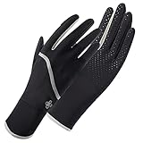 RTLR Sonnenschutzhandschuhe Atmungsaktiv Elastisch Weich Sommer UV-Schutz rutschfest Fahren (Schwarz)