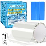 Asticers Pool Reparaturset, Transparentes Pool Reparaturset Unterwasser, Pool Reparatur Klebeband 10 cm x 152 cm,Pool Flicken Klebeband Zur Reparatur Verschiedener Schwimmbadoberflächen (10cm*152cm)