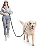 WANFIRE Freihandleinen Hundeleine für Große Mittelgroße Hunde, Fahrradleine Schleppleine Umhängeleine Joggingleine Hunde mit Autositz Sicherheitsschnalle Zum Gehen Joggen Laufen Dog Leash (1.8-2.9m)