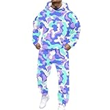 Generisch Herren-Print-Set, stilvolles Casual-Outfit für Outdoor-Aktivitäten und den Alltag Jogginganzug Herren Winter (Camouflage, S)
