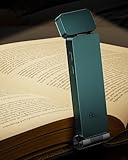 86lux Leselampe Buch Klemme，Wiederaufladbare Buchlampe zum Lesen im Bett，Ultraleichte LED Klemmlampe mit 3 Bernsteinfarben und Stufenlosem Dimmen für Nachtlesen für Buchliebhaber, Kinder,Grün