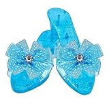 High Heels für Kinder – Kristall-Kostüm-Accessoires, Sandalen mit Schleife – verkleiden sich Kinderabsätze, für Prinzessinnenverkleidungen, Weihnachten, Rollenspiele, Party-Kollektion, Blau, Refer to