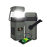 XUEMEIZI DAB/AM/FM/BT Baustellenradio Kurbelradio, Tragbares Wetter Solar Radio,Dynamo Handkurbel, Power Bank,LED Camping Licht,SOS-Alarm,USB-Anschluss zum Aufladen des Mobiltelefons im Notfall
