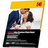 KODAK Ultra Premium Photo Paper - Glänzendes Fotopapier, Pack mit 20 Blättern, Format 13x18 cm, 280 g/m², Tintenstrahldruck, Ideal für Alben und Bilderrahmen