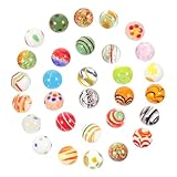 BRIGHTFUFU 30 Stück Teiliges Bunte Glaskugeln Handgefertigt Dekorative Murmeln für Aquarium Hydroponik Pflanzen Schmuck Lebendige Farben Spielerisches Glasornament