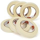 TAPEBEAR Allzweck-Malerkrepp, 6 Rollen: Perfekt zum Abdecken & Markieren beim Malern, für Büro, Schule & DIY Bastelarbeiten. Die abziehbarbe Kreppbandrolle (2cmx55m) hinterlässt keine Rückstände