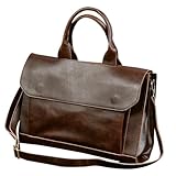 VILLCASE 1 Stück PU Leder Aktentasche für Herren Stilvolle Business Handtasche Vielseitig Tragbar Umhängetasche oder Handtasche für Studium Langlebig Funktional Farbton