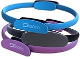 lisaro Pilates Ring | Dual-Grip | Multifunktions Fitness Trainer | Bauchtrainer | für Po Übungen | Farbe Schwarz-Rosa-Blau