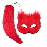Fuchsmaske Carousal Cosplay Maske Halbgesichtsschleier Augenmaske Pelzfuchs Kostüm Zubehör Tierparty Katzenmasken Kostüm Make-up Requisite Karneval Mottoparty Verkleidung Erwachsene Karussalmaske