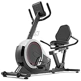 Hop-Sport Liegeergometer HS-060L - Liegeheimtrainer mit Handpulssensoren, 15 kg Schwungmasse, 8 Widerstandsstufen - Sitzergometer für Senioren max. Benutzergewicht 130 kg silber