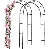 Gardebruk® Rosenbogen 2er Set Metall 240x140x37cm Stabil Wetterfest Garten Rankgitter Rankhilfe Rankbogen Metallbogen