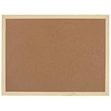 OWLKELA 90 x 60 cm dicke Korktafel, Pinnwand, Memoboard, mit 10 Pinnnadeln und Aufhängeringen, Sichttafel, Pinnwand für Büro, Klassenzimmer oder Zuhause, klassischer Holzrahmen