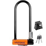 Kryptonite Evolution Mini-9 Bügelschloss - Sicherheitsgrad 7/10, Robustes Anti-Diebstahl Fahrradschloss mit Transporthalterung und 3 Schlüsseln - 8,3 cm x 24,1 cm, Schwarz/ Orange