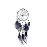 Traumfänger Klein, Handgefertigt Feder Dreamcatcher im Böhmischen Stil Traumfängers Dream Catchers für Schlafzimmer Hochzeit Wandbehang Auto Ornament (Grau)