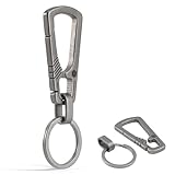 Titan EDC Schlüsselanhänger Clip mit Flaschenöffner, Karabiner mit Schnellverschluss für Schlüsselanhänger für Herren Starker Karabinerschlüsselhalter aus Titan