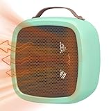 Cymwer Heizlüfter Energiesparend, Tragbarer Raumheizer Mini Desktop Warmluftventilator mit Griff, Tragbare Heizlüfter klein for Zuhause und Büro