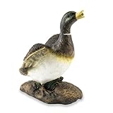 esotec Wasserspeier Figuren Ente Lucky Duck, Einzelfigur Teichfigur, Gartenstatue, Brunnenfigur, Gartenteichfigur, Wasserspiel Terrasse, Balkonbrunnen, Quellstein, Kunststein, Polyresin, 100739