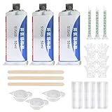 3 Stück Epoxy Kleber 150 ml 2 Komponenten Kleber 5 Minuten Schnelle Aushärtung,Wasserfest und Hitzebeständig,Sicher und Einfach zu Verwenden,zum Verkleben von Metall,Fliesen,Holz