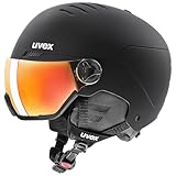 uvex Wanted Visor - robuster, stylischer, optimal belüfteter Skihelm mit beschlagfreiem Visier für Damen und Herren - Black matt - 54-58 cm