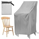 Schutzhülle Stapelstühle - Gartenstuhl Abdeckung, Schutzhülle für Gartenstühle, Schutzhülle Gartenmöbel, Abdeckhauben für Stühle, Abdeckhaube Gartenmöbel für Gartensessel Balkonstühle (85x65x114cm)