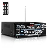 HiFi Verstärker - KKMOL Stereo Verstärker, AK55 Mini Bluetooth 5.0 Radio Audio Verstärker Receiver, 70W X 2 Audio Verstärker Receiver Digital Amplifier Endstufe mit USB, SD Card, Fernbedienung
