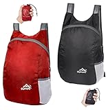 Feibmir 2 Ultraleichte faltbare Rucksäcke,Wasserabweisende Wander-Tagesrucksäcke,Packbare Rucksäcke für Herren Damen Kinder Reisen Outdoor Camping Klettern Radfahren Wandern