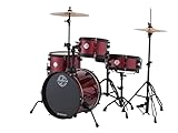 Ludwig Pocket Kit von Questlove | All-in-One-Schlagzeug für Einsteiger | Mit 4 Trommeln, Hi-Hats, Crash/Ride-Becken, Pedalen, Hocker und Drumsticks | Lackierung Weinrot (LC178X025)