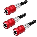 Saipor 3 Stück 1/4 Zoll Sechskantschaft Schnellwechsel Bithalter Set Magnetisch Bit Halter Halterung Aufnahme für elektrische Bohrmaschine Schlagschrauber Schraubendreher, 60mm