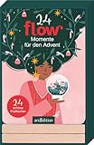 24 Flow-Momente für den Advent: 24 schöne Postkarten | Illustrierte Karten in Flow-Design mit Holzständer
