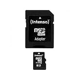 Intenso microSDHC 8GB Class 10 Speicherkarte inkl. SD-Adapter, schwarz