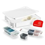 RoyalFay Pizzaballenbox lebensmittelecht 30x40x8 cm mit Deckel und 2 Pizzabelagstationen (bunt)