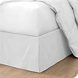 Superweicher weißer Bettrock für King-Size-Betten, 180 x 200 + 35 cm, plissiert, Polycotton, eleganter Betthimmel, perfekt als Heimdekoration.