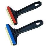 L&P A054 2 Stück Eiskratzer Auto Murska Eisschaber Messing Messingschaber Original aus Finnland 100% TOP Qualität 90mm Schaber (2 Stück L&P A054 zufällige Farbe) Schwarz Rot Schwarz Blau Schwarz Grau