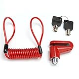 MIYORA Fahrradschloss Anti-Diebstahl-Schloss Fahrrad Motorrad Mountainbike Elektroroller Scheibenbremsschloss Bremsscheibenschloss Erinnerungsseil (Color : Rood)