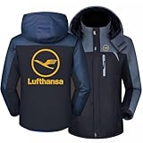 SIDHU Herren Skijacke Für LUF-than-SA, Dicker Funktionsjacke Herren Winterjacke Fleece Lined Windjacke Männer Kapuzenjacken Mit Reißverschluss Winddicht Schneejacke Wanderjacke Outdoorjacke,Black-3XL