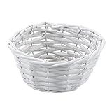 Ideen mit Herz Weidenkorb | Holz | Präsentkorb | Geschenk-Verpackung | Deko | Ø 15 cm | 7 cm Hoch | Blumen