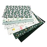 FONDOTIN 7 Blätter Bedruckte Baumwollstoffe Reine Baumwolle Atmungsaktiv Langlebig für DIY Patchwork Quilten Nähen Basteln Frische Farben Vielseitig für Handarbeiten und Dekorationen