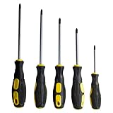 Phillips Schraubendreher Set (5 Pack in den folgenden Größen) Phillips Schraubendreher mit magnetischen Spitzen Weicher ergonomischer Griff von Standard- oder Präzisions-Phillips Schraubendreher