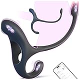 Analplug Prostata Hoden Stimulation Männer mit Penisring Klitorisstimulator, Anal Butt Plug Dildo Sex Spielzeug für die Männer Paare Frauen, Penis Ring Vibrator App, Cockring Sexspielzeug Vibration