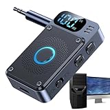Misaakoeq Kabelloser Empfänger, Auto-Transmitter, kabellos, 3,5 mm Empfänger, Audio-Konverter mit Digitalanzeige für Smartphones, Kopfhörer, Computer, Gitarre, Tablets, LKWs