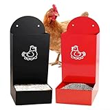 Besttoolifes Automatischer Futterspender aus Metall, kein Abfall, Geflügel-Futterstation, großer Hühnerstall, zum Aufhängen, für Wachteln, Hühner, Enten