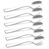 Kaffeelöffel 6 Stück Premium Teelöffel aus Edelstahl, hochglanzpoliert, Löffel mit Modernem und elegantes Design, Espressolöffel, Dessertlöffel, Spülmaschinenffest, Länge 13,5 cm (5,32 Inch)