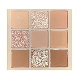 Lidschattenpalette für Frauen, 9 Farben Glitzer-Make-up-Palette, Pigment-Lidschatten-Palette, wasserfeste Make-up-Palette, professionelles Beauty-Augen-Make-up-Set, lebendige Farben und Eastuy