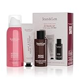 Jean & Len Travel Set Pfingstrose & Litschi, ideales kleines Geschenk oder Mitbringsel, Produkte für Körper und Geist, Verpackung ist FSC zertifiziert, kleine Reisegrößen, veganes Geschenkset