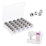 SOGHO 25 Stück Spulen Nähmaschine,Unterfadenspule,Mit Spulenbox,Nähzubehör Für Nähmaschine,nähmaschinen spulen,Für Nähmaschine Metall Unterfadenspule Nähmaschinen Zubehör Für Die Meisten Nähmaschinen