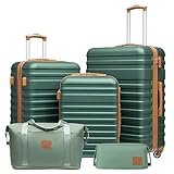 COOLIFE Koffer Trolley Koffer Reisekoffer von ABS Hartschalen Trolley 4 Rollen TSA-Schloss Der Koffer Enthält 1 Reisetasche und 1 Kulturbeutel
