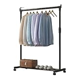 SENZZ Teleskop-Kleiderständer, Kleiderständer mit Metallrollen, Teleskop-Kleiderständer aus Metall mit Rollen, ausziehbarer Wäscheständer für Schlafzimmer